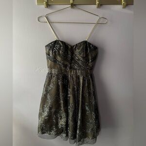 Hailey Adrianna Papell Tan Glitter Dress Size 2